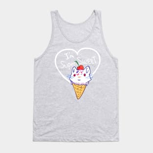 I'm Super Sweet Cute Kitty Cat Ice Cream Tank Top